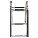 Amarine-made New 6 Step Stainless Steel Telescoping Pontoon Ladder Heavy Duty Dock Rear Entry Ladder Boat Hand Rails