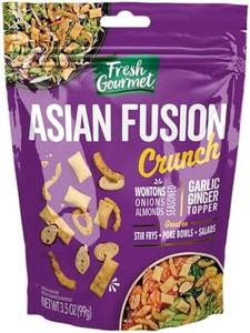 Fresh Gourmet Asian Fusion Crunch - 3.5oz Pouch, Single | Garlic Ginger Wontons, Crispy Onions, Sliced Almonds | Elevate Salads, Poke Bowls, Stir-frys