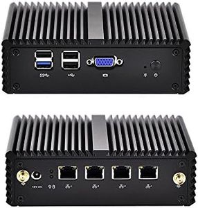 Mini PC with 8GB RAM and 64GB SSD, Support 2.5" SATA HDD, Bay Trail j1900 Mini PC Quad core 2.0 GHz, Fanless Mini PC with 4 LAN Ports
