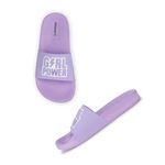 GLISSERS Purple Girl Power Embossed Open-Toe Comfortable Kids Flip-Flops Slippers Stylish Slides and Soft Chappals for Girls Footwear