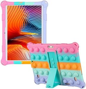 Tablet Case for 10 inch/10.1 inch, Universal Tablet Protective Cover, Compatible with Zonko, qunyiCO, MEIZE, PRITOM, FEONAL, ANTEMPER, MARVUE, Dragon Touch, Winsing, FANGOR, ZZB Tablet (Rainbow Pink)