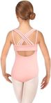 Zaclotre Ballet Leotard for Girls Crisscross Straps Gymnastic Outfits Hollow Back Dance Leotards Pink