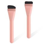 Thinp 2 Pcs Thin Foundation Brush,Foundation Brush Set Including Flat Foundation Brush and Angled Foundation Brush Soft Liquid Foundation Brush Flat Makeup Brush for Blending Liquid Cream Foundation