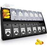 Large Pill Box Pill Organiser, Pill Boxes 7 Day 2 Times a Day, Weekly Tablet Pills Container 14Day XL Tablet Box with Big Compartments Daily Pill Box to Hold Vitamins, Cod Liver Oil & Supplements