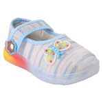 Elecant Shimmer Pattern Mesh Upper Light Weight LED Light Ballerinas Shoes for Girls (LED Kiyara-Sky Blue-8)