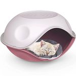 CAT CENTRE Pink Waterproof Outdoor Strong Plastic Pet Dog Cat Feline Canine Bed House Kennel Crate Basket Enclosure Furniture Play Sleep Pen Weatherproof Comfortable Durable Sturdy Safe