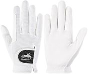 FINGER TEN Horse Riding Gloves for Women or Kids (Women-White, X-Large)