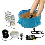 Ionic Foot Bath Detox Machine - Portable Spa that Removes Toxins - Feet Soak - Personal Cleanse BioEnergizer - Regain Health - Home & Salon Use - With Blue Foldin Basin and Brochure.