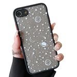 ZTOFERA for iPhone SE 2022 5G Case iPhone SE 3 Case iPhone7/8/SE 2020 Case, Planet Star Pattern Translucent Frosted PC Back 3D Girls Women Cover Shockproof Protective Slim Phone Cover, White Sky