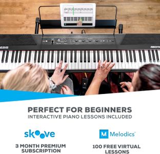 Alesis Recital 88-Key Digital Piano – Full-Size Beginner Keyboard