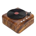 VBESTLIFE Portable Mini Wooden Retro Vinyl Record Player Speaker Wireless Bluetooth Subwoofer Voice Box