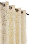 Panipat Textile Curtain Heavy Velvet Fabric Room Darkening Curtains 8 Feet for Door, Cream, Pack of 3 Pieces