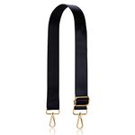 Allzedream Wide Purse Strap Replacement Crossbody Shoulder Bag Adjustable, Black Gold, Medium, Modern