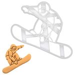 BAKERLOGY Snowboarder Cookie Cutter - Detailed Biscuit Cutter Design for Baking and Crafts, Ideal on Fondant, Dough, Clay