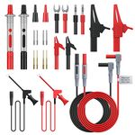 Proster Multimeter Test Leads Kit - 24 in 1 Automotive Test Leads with 8 PCS Probe Pins Alligator Clips Spade Plug Banana Plug for Multimeter Clamp Meter