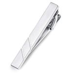 Honey Bear Mens Tie clip Bar - Normal Size Stainless Steel for Business Wedding Gift 5.4cm Silver