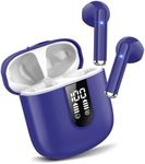 Wireless Earbuds, 2024 Bluetooth 5.3 Headphones, Stereo Earphones with ENC Mic, Wireless Headphones in ear earbuds with Dual LED Display, 30H Playtime, Gym Headphones IP7 Waterproof, Dark Blue