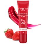 Dot & Key Ceramide & Peptide Barrier Repair Lip Balm SPF 50, PA+++ | Red Romance | UVA/UVB Lip Protection | Soft Tinted Lip Moisturizer | Boosts Collagen & Instantly Plumps Lip | Prevents Pigmentation | Lip Balm for Women | 10gm