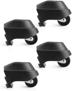 4Pack 12388 Foot Caster & 12293 Caster Wheel Kit Fit for Ridgid 6 9 12 16 Gallon Wet/Dry Vacs,Black
