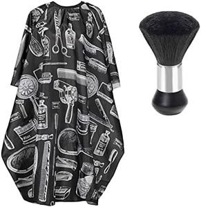 Capa Peluqueria, Capa de Peluquería Impermeable Capa Ajustable Profesional del Salon con un Cepillo de Cuello, para Hombres Mujeres y Niños, Hogar y Salón