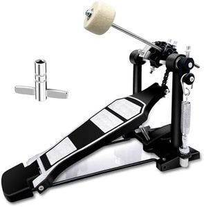 Bass Drum Pedal,Double Bass Drum Pedal Mount Double Chain Drive Foot Percussion Hardware Kick Drum Kit Pedals Step on Hammer Adj. Beater Head Bass Pedal for Drum Set (Single)