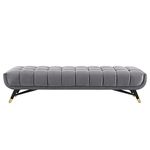 Modway Adept Contemporary Mid-Century Modern Velvet Fabric Upholstered Tufted Accent Bench in Gray