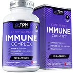 Immune System Support - Premium Immune Supplement - 120 Capsules - 13 Vitamins, Minerals and Herbal Extracts - Vitamin C, Zinc and Selenium - Elderberry, Ginger, Turmeric Plus More - UK Formulated