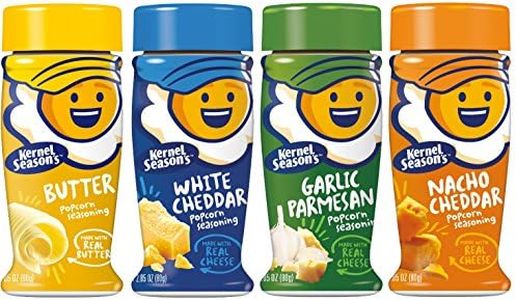 Kernel Seasons 4 Pack Seasoning Kit (Butter,Garlic Parmesan,White Cheddar,Nacho Cheddar)