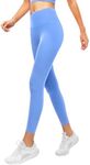 Jinhiteam Girls Leggings Soft Solid-Color Full-Length Athletic Pants Gymnastics Tights for Kids Dance Yoga Daily Wear, Solid Blue, 11-12 Years