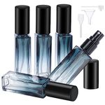 Segbeauty Travel Perfume Bottle Refillable, 5pcs 10ML Mini Glass Perfume Containers with Funnel and Pipette, Empty Portable Leak-proof Fragrance Bottles Spray Atomizer Pump Bottle Kit for Toiletries