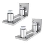 JUBEST Barn Door Floor Guide - Stainless Steel Adjustable Roller Wall Mounted Floor Guide for Door Thick Up to 2 1/8 inches, Flush Bottom Design, Smoothly and Quietly,Set of 2