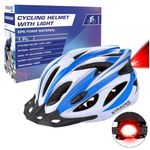 STRAUSS Adjustable Cycling & Skating Helmet With Detachable Visor Safety Light Weight Ventilation Strap, Comfortable Chin Pad Ideal For Men, Women Kids (Blue/White one Size)