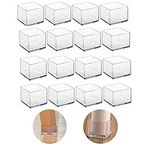 16Pcs Square 30x30mm Silicone Chair Leg Floor Protectors, Chair Leg Caps, Furniture Foot Protectors, Free Moving Table Leg Covers, Stool Leg caps to Prevent Hardwood Floor Scratches and Reduce Noise