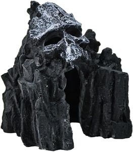 Skull Rock Aquarium Decoration for Fish Tank, Fish Tank Rocks with Rock Cave, for Fresh & Sea Water, Elf Island Aquarium Model, Small Mountain Stone Ornaments & House Cave, Easy Aquascape, Fish Safe