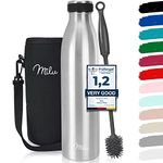 Milu Stainless Steel Drinking Bottle 750ml - Thermo Bottle, Insulated Water Bottle, Leak Proof Insulated Bottle Double Walled, Carbonated (Stainless Steel, 750ml)