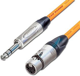 Female XLR to ¼ TRS Jack Lead. Balanced Van Damme Mic Cable. Short 10m 6m 3m 20m (50cm, Orange)