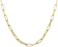 BOUTIQUELOVIN 14K Gold Dainty Paperclip Link Chain Necklace for Women Girls