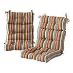 Greendale Home Fashions Outdoor 44x22-inch High Back Chair Cushions, Sunset 2 Count