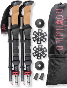 Rothwild Wanderstöcke faltbar – Trekkingstöcke Modell Luchs mit Korkgriff – Länge verstellbar 115-135cm – ultraleichte Faltstöcke für Damen & Herren inkl. Tasche
