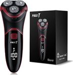 MAX-T Men's Electric Shaver,Rotary Razors for Men Cordless Rechargeable, Wet and Dry Pop-up Trimmer IPX7 Waterproof with LCD Display Travel Lock, Father Gifts Men