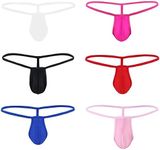 TiaoBug Set of 6 Men's Lingerie Elastic Bluge Pouch Thong G-String T-Back Underwear