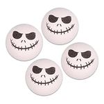 KOOBOOK 4Pcs Funny Halloween Skull Smile Car Antenna Topper Aerial Ball Car Antenna Decoration Doll (White)