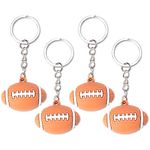 Football Keychains Gifts for Boys Girls 4 Pack Rugby Ball Keychain Gift for Football Players Lovers Coaches Christmas Birthday Gifts for Women Men Rugby Game Souvenir Rugby Football Keyring