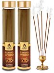 The Aroma Factory Chandan Sandalwood Agarbatti for Pooja,Luxury Incense Sticks,No Charcoal,100% Herbal Fragrance Agarbathi (Bottle Pack of 2x100g)