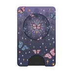 PopSockets Phone Wallet with Expanding Phone Grip, Phone Card Holder, Graphic PopWallet - Retro Butterfly