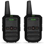 WLN KD-C52 FRS GMRS Walkie Talkie USB Chargeable Mini Handheld Two Way Radio for Kids Adults (1 Pair) (Black)