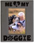 Kate Posh - Me & My Doggie Engraved Leather Picture Frame - Dog Lover, Puppy and Baby Gifts. My Best Friend, Dog Mom (4x6-Vertical)