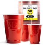 Red Cups for Party - 16 OZ - Pack of 50 Disposable Cups - Perfect for Any Occasion - Red Party Cups