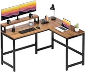 TEKAVO Gaming Desk L Shape Corner Desk with Large Monitor Stand 128 cm Computer Desk Gamer PC Corner Table Writing Study Table Workstation, Brown (Do it Yourself)