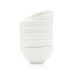 Winlauyet Set of 6 Versatile Ceramic Bowls 300 ml - White Porcelain, Ideal for Ice Cream, Desserts, Snacks, and More - Stackable, Kid-Friendly, Easy to Clean in The Dishwasher